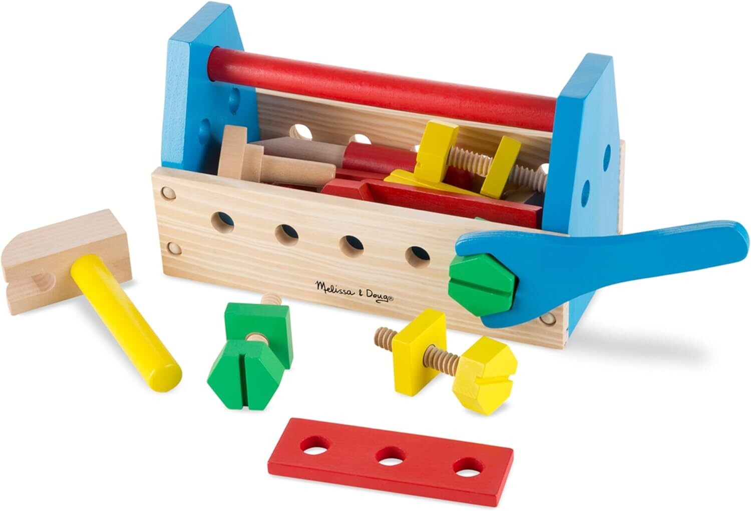 Melissa &amp; Doug Kit di Attrezzi in Legno Portatile da 24 pz