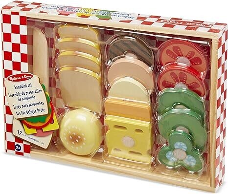 Melissa &amp; Doug Set per fare Panini in Legno da 16 pz