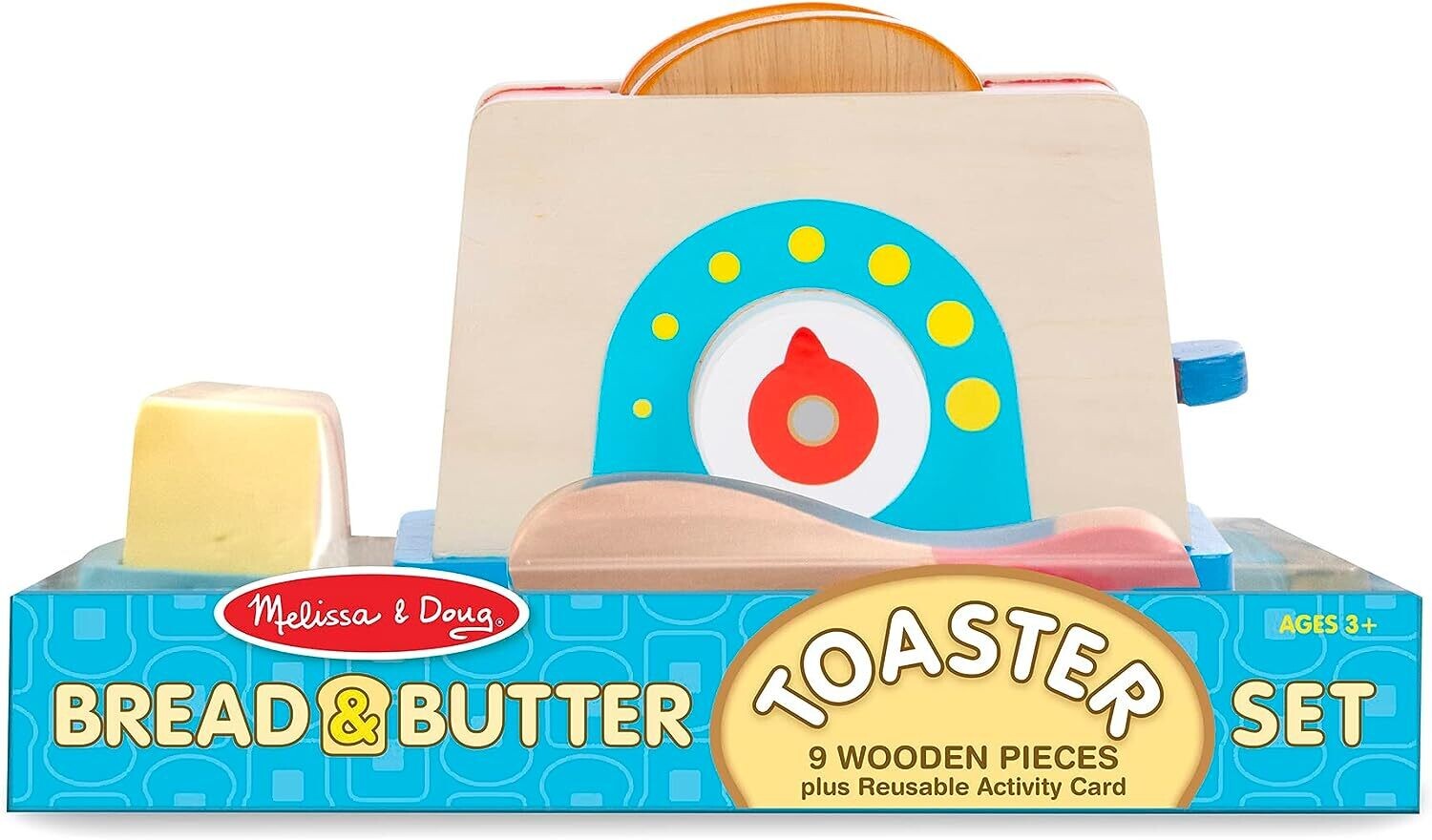 Melissa &amp; Doug Set di Tostapane con Pane e Burro da 9 pz