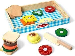 Melissa &amp; Doug Set per fare Panini in Legno da 16 pz