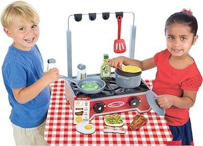 Melissa &amp; Doug Set Lusso con Fornello in Legno da 19 pz