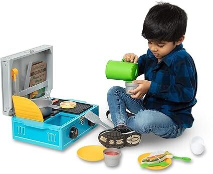 Melissa &amp; Doug Set da Gioco Fornelletto da Campeggio in Legno da 27 pz