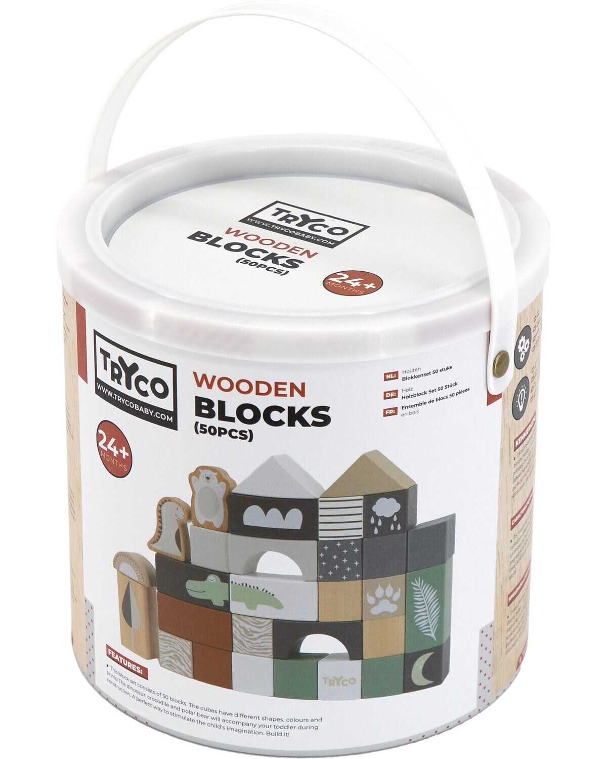Tryco Baby Blocchi Impilabili in Legno - 50 Pezzi