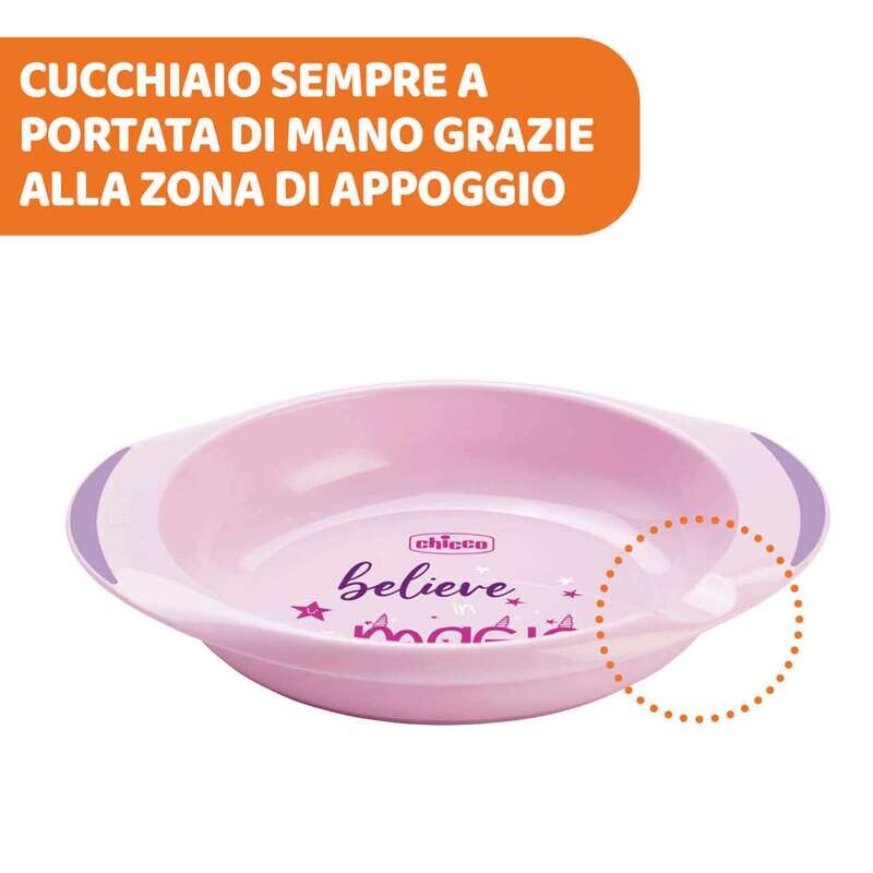 Chicco Baby&#39;s Dish Set di 2 Piatti Rosa
