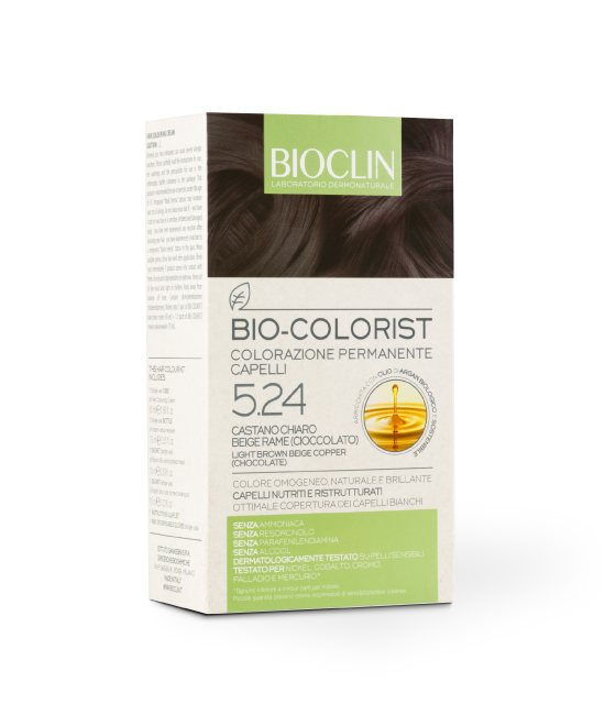 Bioclin Bio Colorist Colorazione Permanente Capelli Castano Chiaro Beige Rame Cioccolato 5,24