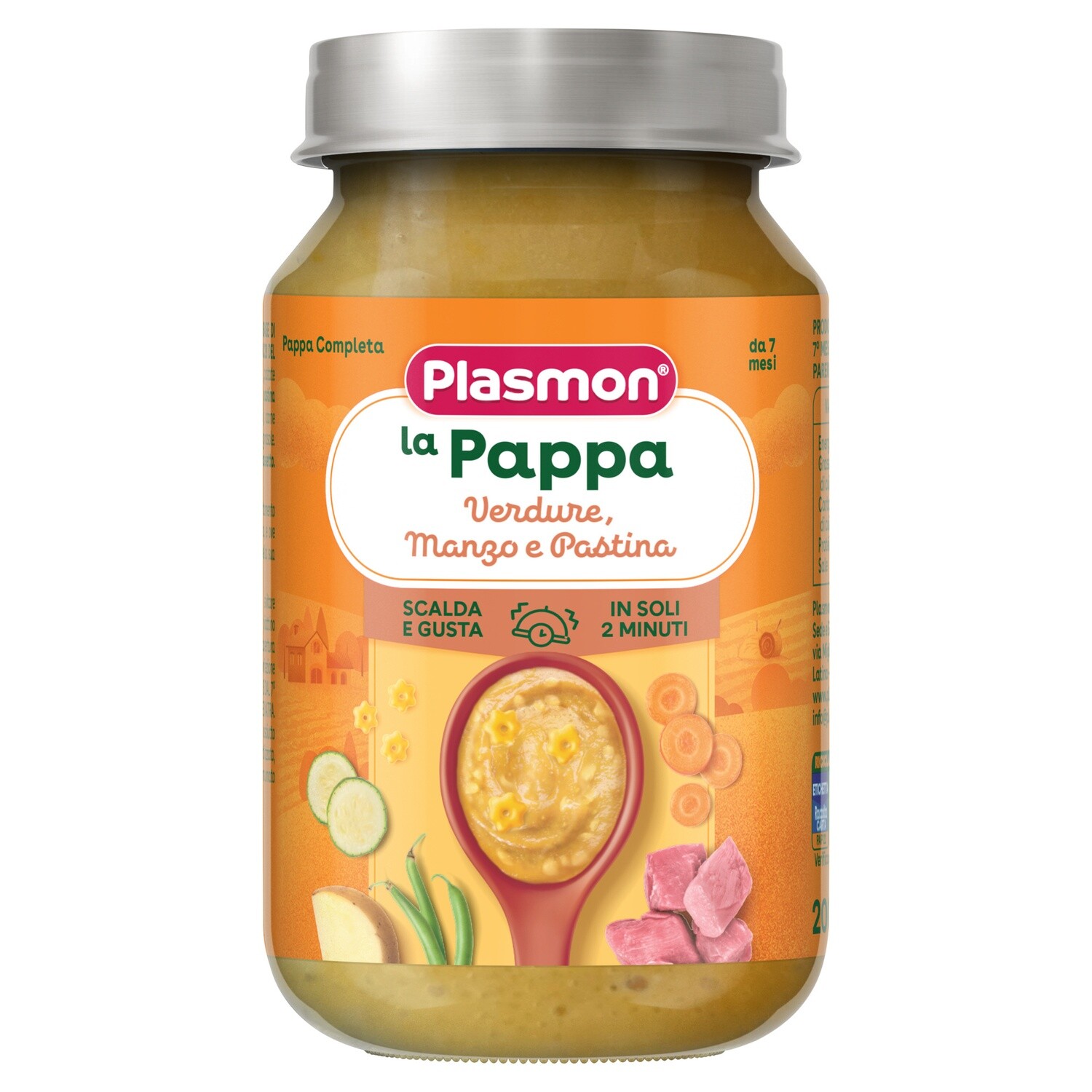 Plasmon La Pappa Completa di Verdure Manzo e Pastina 200g