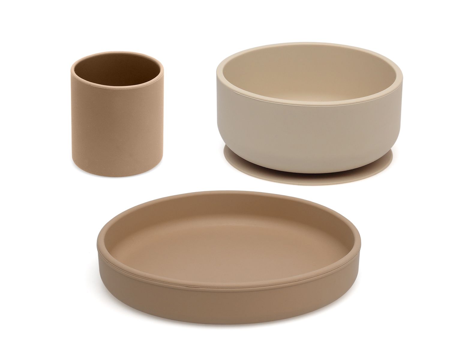 Kiokids Set di Stoviglie in Silicone Begie