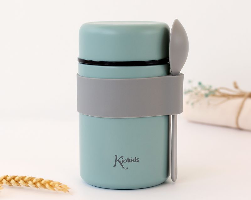 Kiokids Thermo Papilla in Acciaio Inossidabile da 500 ml con  Cucchiaino Salvia