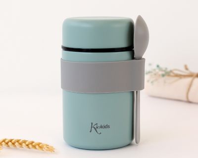 Kiokids Thermo Papilla in Acciaio Inossidabile da 500 ml con  Cucchiaino Salvia