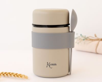 Kiokids Thermo Papilla in Acciaio Inossidabile da 500 ml con  Cucchiaino Begie