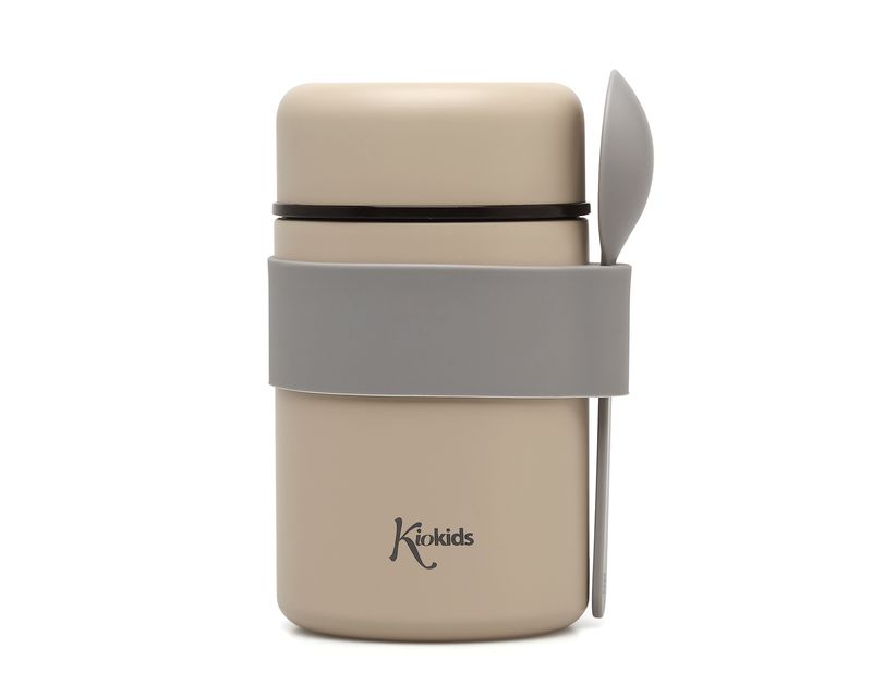 Kiokids Thermo Papilla in Acciaio Inossidabile da 500 ml con  Cucchiaino Begie
