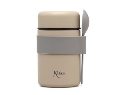 Kiokids Thermo Papilla in Acciaio Inossidabile da 500 ml con  Cucchiaino Begie