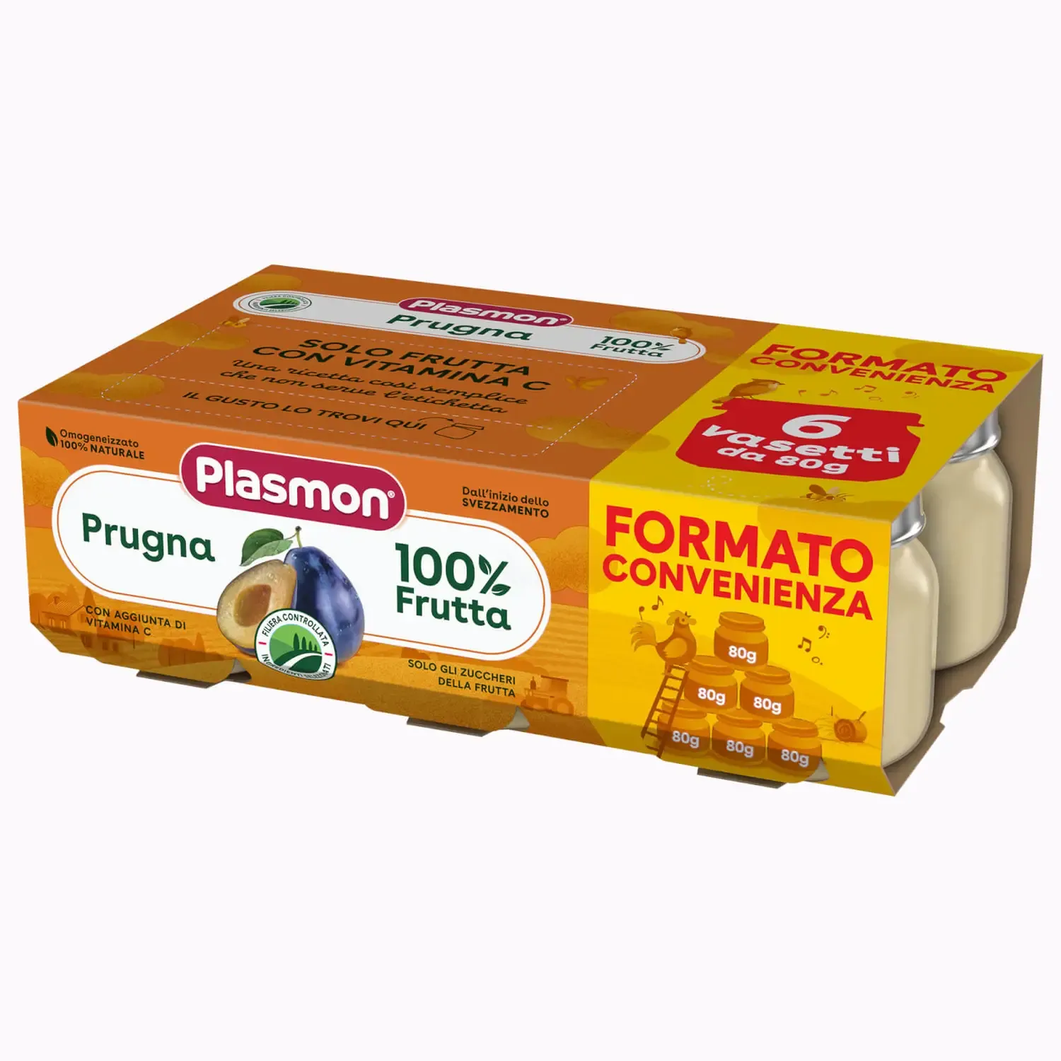 Plasmon Omogeneizzato di Frutta Prugna 6X80g