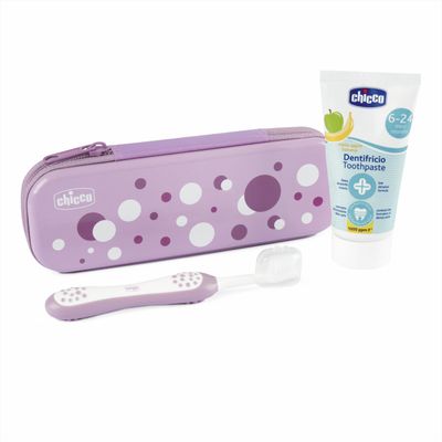 Chicco Set Primi Dentini con Spazzolino e Dentifricio Rosa