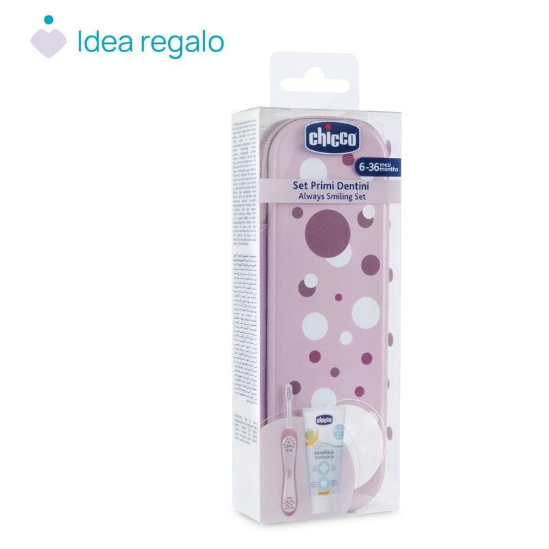 Chicco Set Primi Dentini con Spazzolino e Dentifricio Rosa