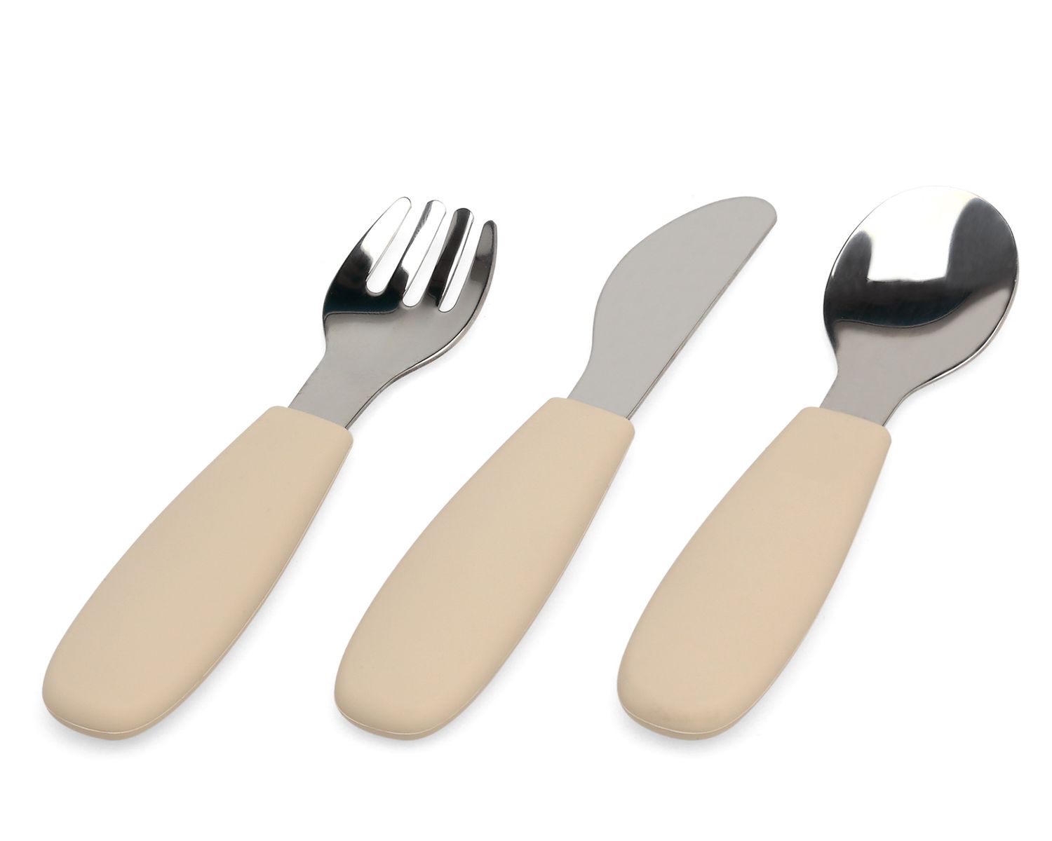 Kiokids Set 3 Posate in Acciaio Beige