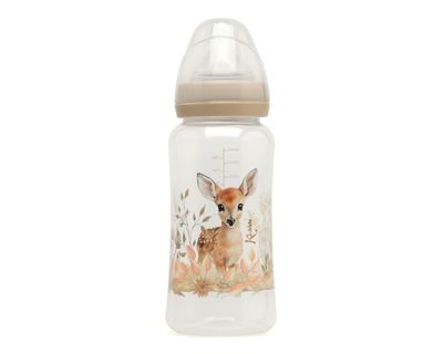 Kiokids Biberon Anticolica con Tettarella Flusso Regolabile Cervo Begie 360 ml