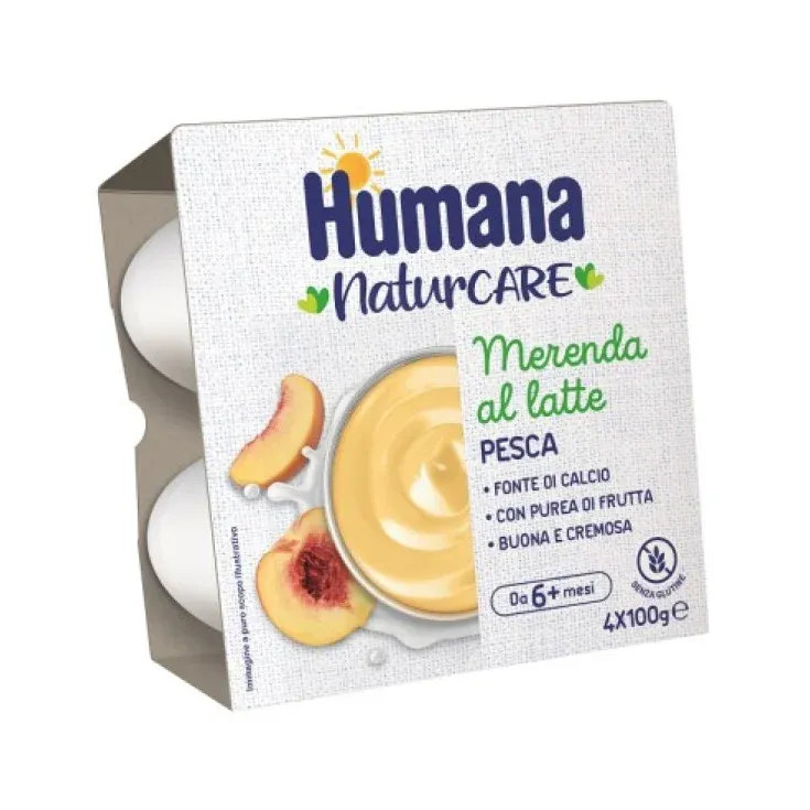 Humana Naturcare Merenda al Latte Pesca 4x100gr