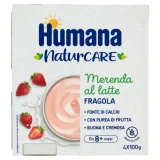 Humana Naturcare Merenda al Latte Fragola 4x100gr