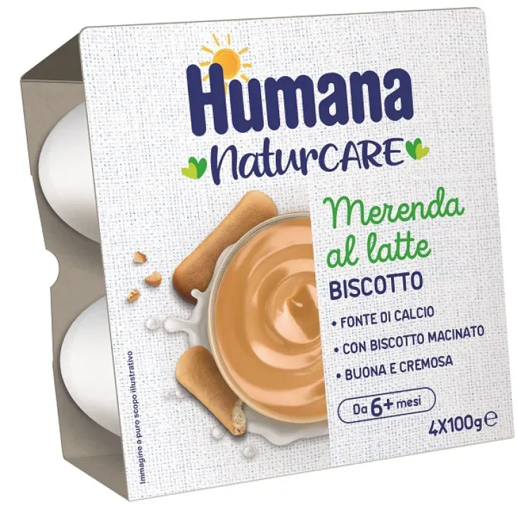 Humana Naturcare Merenda al Latte Biscotto 4x100gr