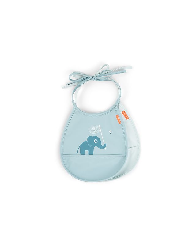 Done By Deer Set 2 Bavaglini Blu Elefante