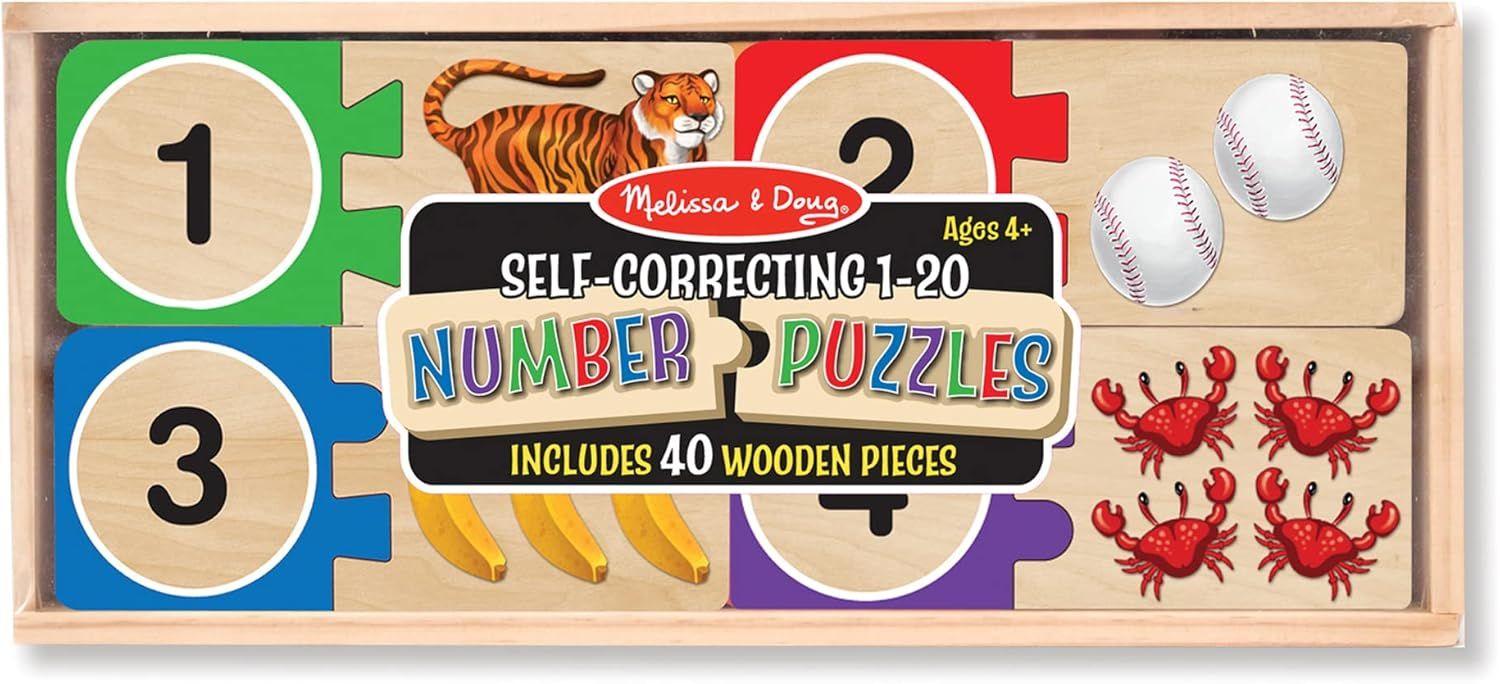 Melissa &amp; Doug Puzzle Numerici da 1 a 20 con Autocorrezione