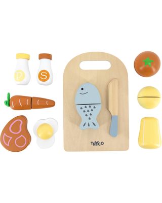 Tryco Baby Tagliere in Legno con Pietanze Colori ad Acqua Atossici