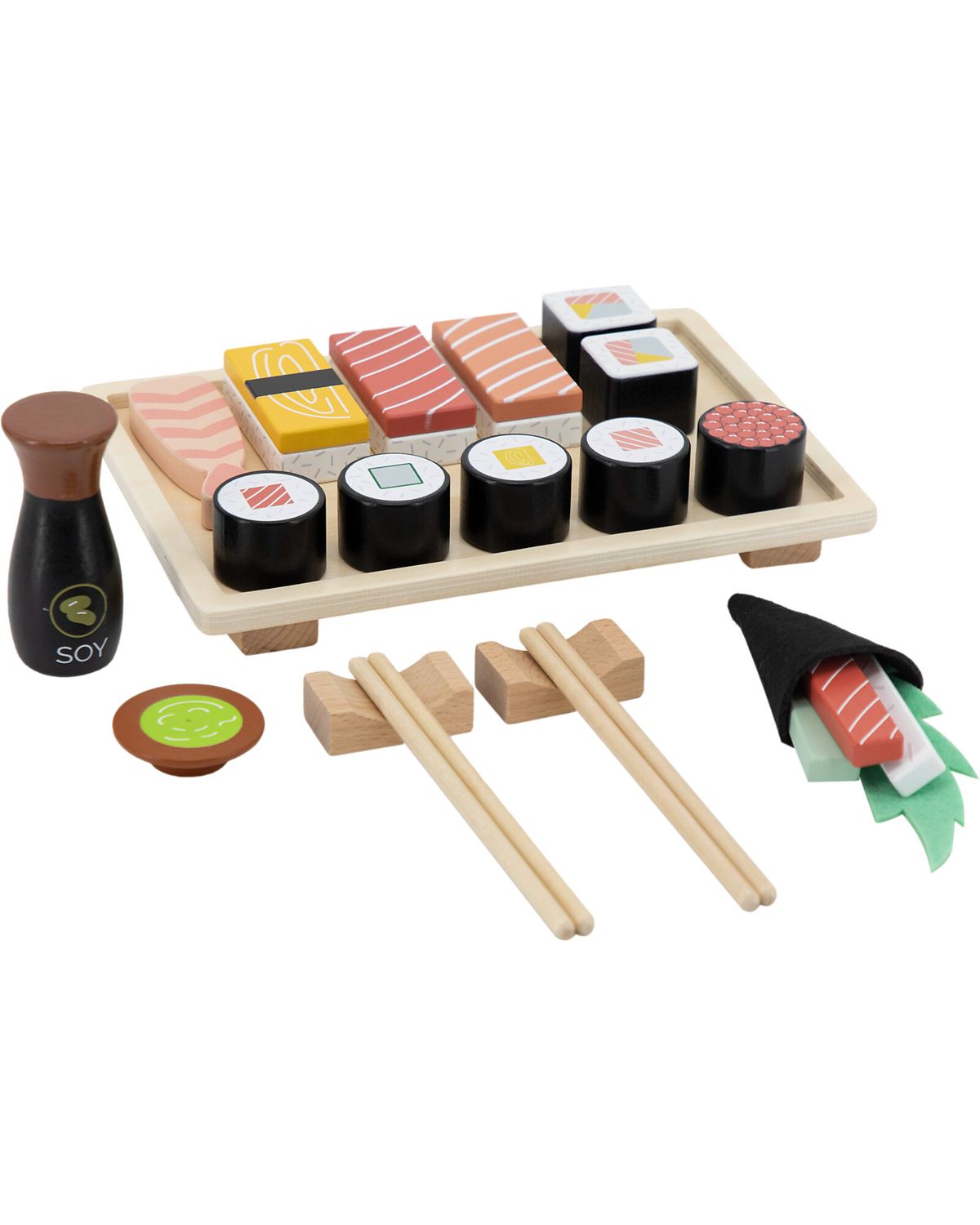 Tryco Baby Set Sushi in Legno 23 Pezzi Colori ad Acqua Atossici