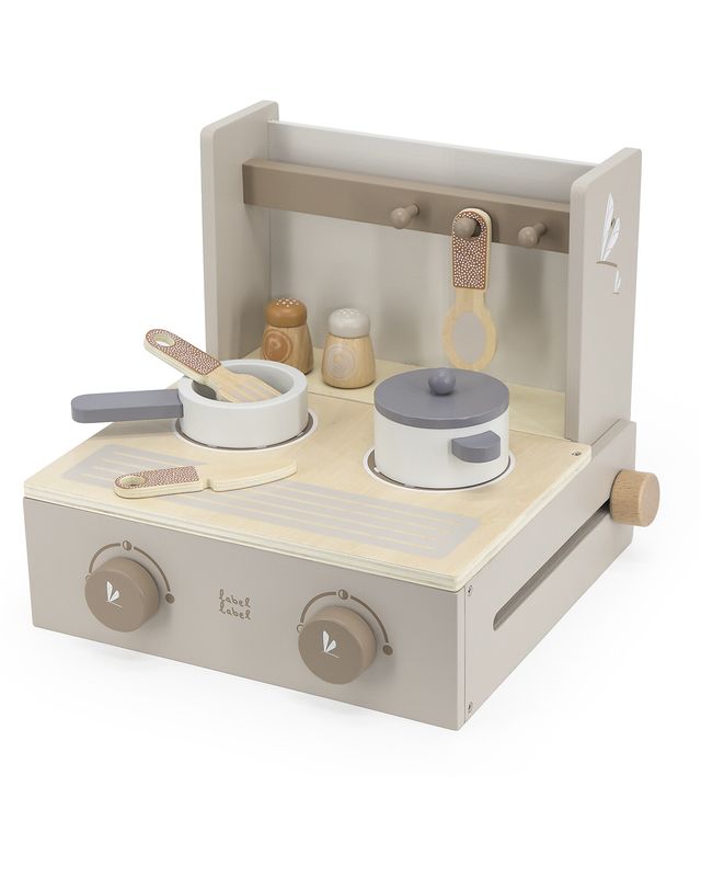 Tryco Baby Mini Cucina Pieghevole in Legno - Beige - Legno di Faggio Certificato FSC