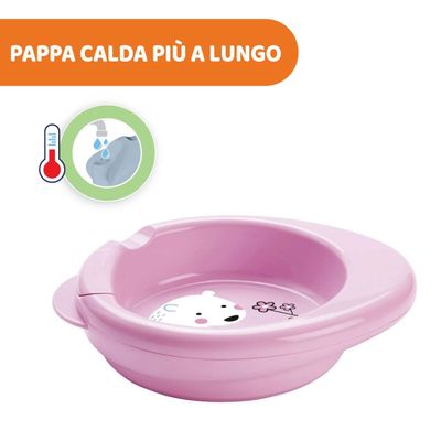 Chicco Piatto Pappa Calda Rosa 6m+