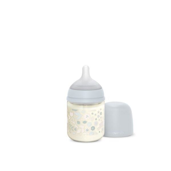 Suavinex Biberon Selection di Vetro Tettarella Simmetrica SX Pro Flusso Lento Celeste 150ml