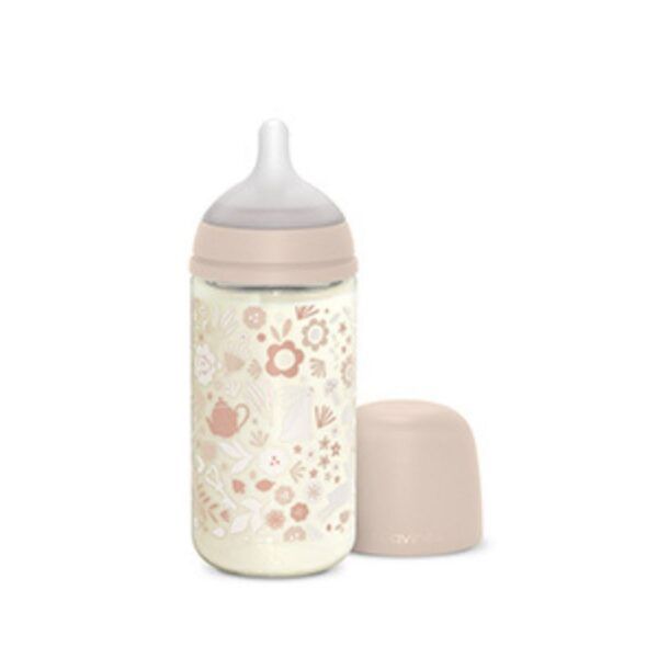 Suavinex Biberon Selection di Vetro Tettarella Simmetrica SX Pro Flusso Lento Rosa 240ml