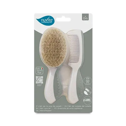 Nuvita Set Pettine e Spazzola begie