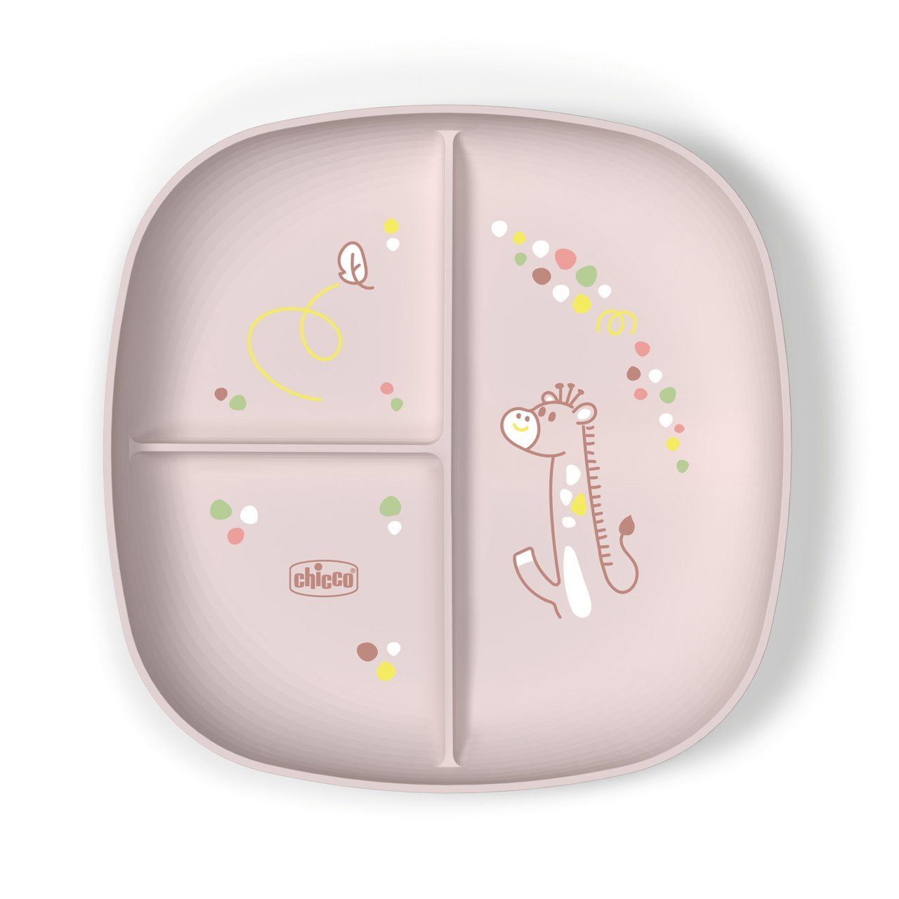 Chicco Set Pappa Svezzamento Piatto Porzionato Rosa 12M+