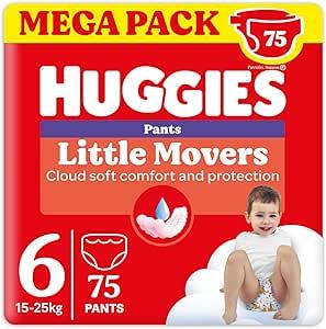 Huggies Mutandina Little Movers Megapack 6 Tg 15-25 kg da 75Pz