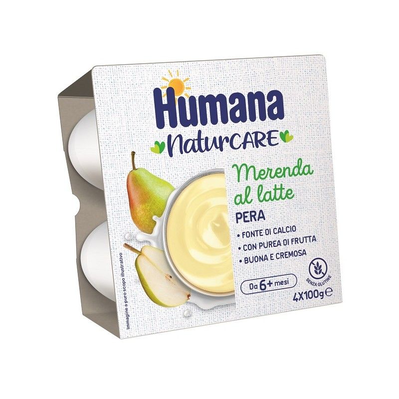 Humana Naturcare Merenda al Latte Pera 4x100gr