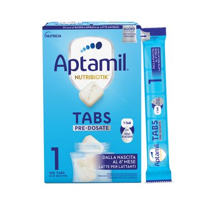 Aptamil Latte 1 Polvere in Tabs Pre Dosate 105 pz in 21 bustine da 23gr