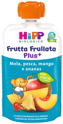 Hipp Frutta Frullata Plus Mela Pesca Mango e Ananase Confezione da 90g