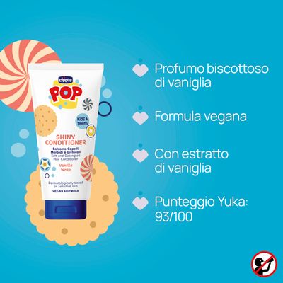 Chicco Pop Balsamo Capelli Morbidi e Districati a Vaniglia wrap da 150 ml