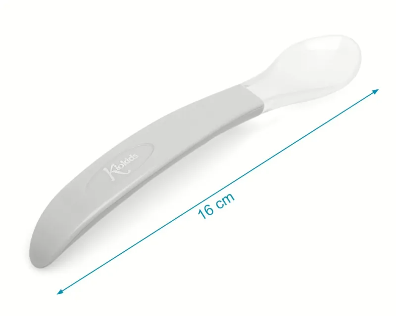 Kiokids Cucchiaino in Silicone Grigio 6m+