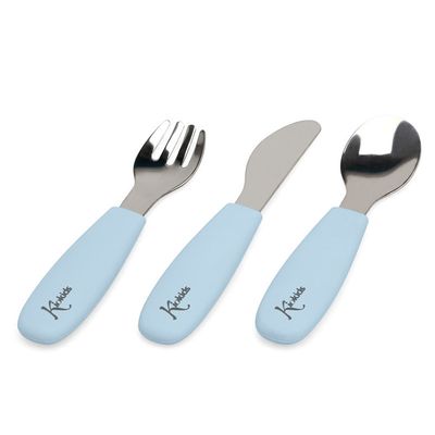 Kiokids Set 3 Posate in Acciaio Azzurro