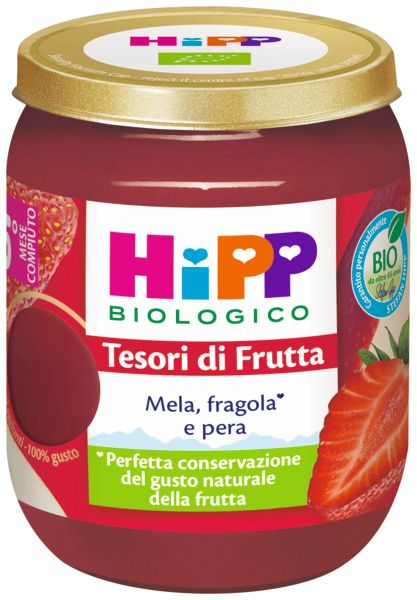 Hipp Tesori di Frutta Omogeneizzato Mela Fragola e Pera da 160ml