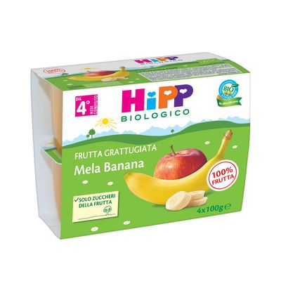 Hipp Merenda di Frutta Grattugiata Mela e Banana 4x100g
