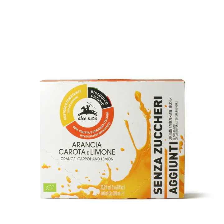 Alce Nero Bevande di Nettare Arancia Carota E Limone senza zuccheri aggiunti 3x200ml
