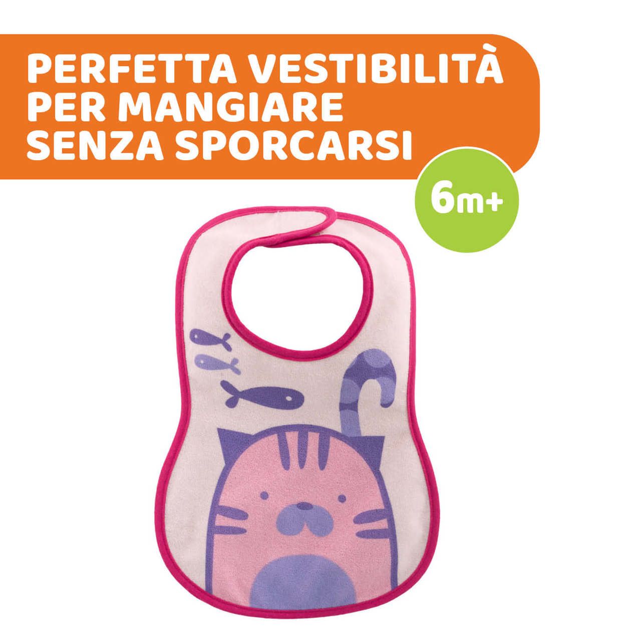 Chicco Bavaglini Easy Meal Allattamento e Dentizione 6m+ Bimba 2 pz
