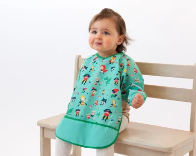 Kiokids Bavaglino Impermeabile con maniche verde