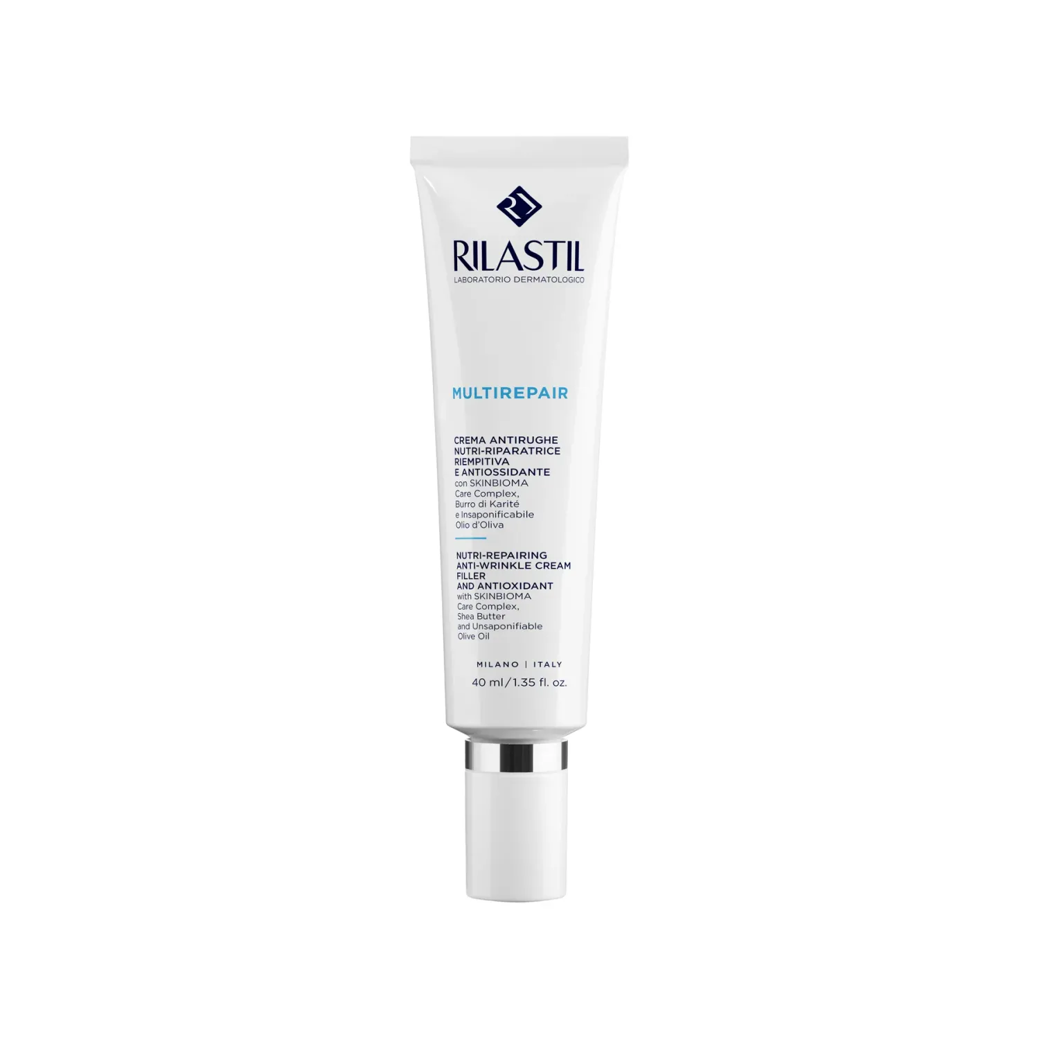 Rilastil Multirepair Crema Antirughe Nutri Riparatrice Riempitiva e Antiossidante  Confezione da 40ml