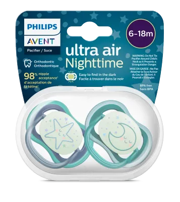 Avent Succhietti Ultra Air Nighttime 6-18 2pz