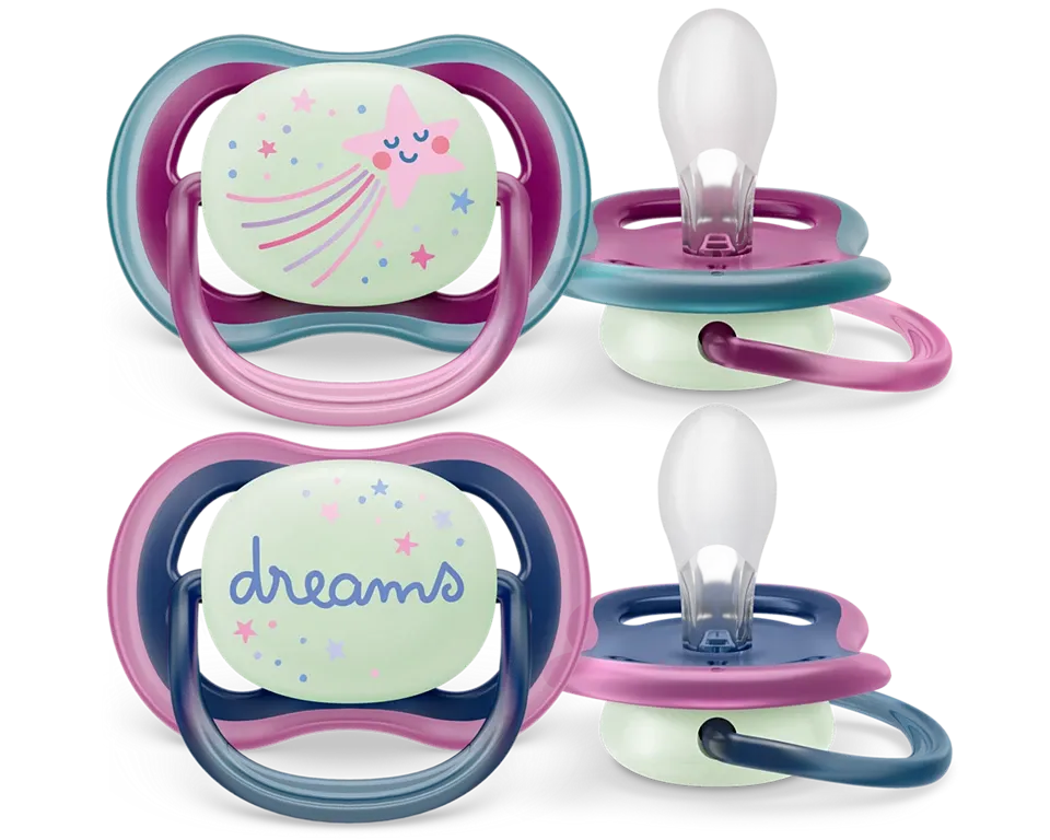 Avent Succhietti Ultra Air Nighttime 6-18 Mesi 2pz