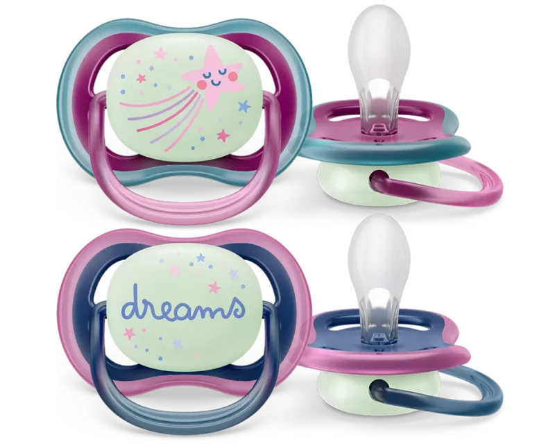 Avent Succhietti Ultra Air Nighttime 6-18 Mesi 2pz